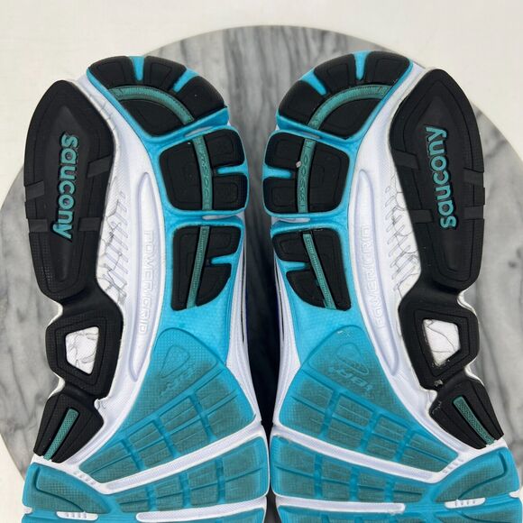 Saucony Womens 9 Omni 13 Running Shoes Silver Blue Lace Up Athletic Breathable - Picture 9 of 13